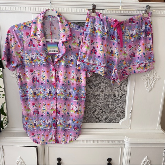 BNWT Posh Peanut x Lisa Frank 
Bunny Ballerinas Shorts Pajama Set - Picture 2 of 14